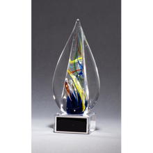 Load image into Gallery viewer, Flame-Shaped Art Glass Award Clear Glass Base
