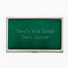 Load image into Gallery viewer, Green Metal Card Case engravable
