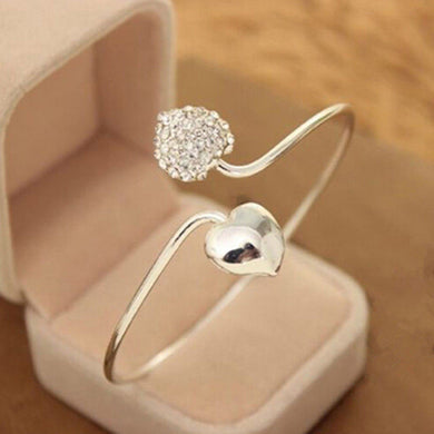 Love Heart Cuff Rhinestone Bangle Bracelet | bracelets online canada | online bracelets online buy in Canada