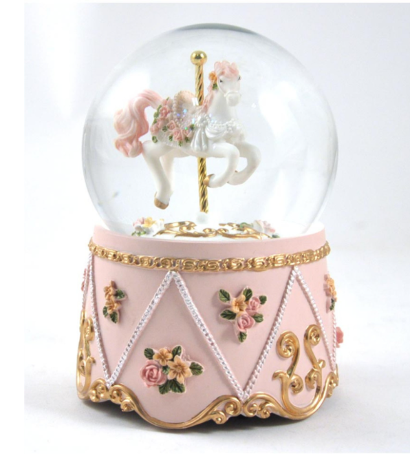 MUSICAL CAROUSEL HORSE W'GLOBE