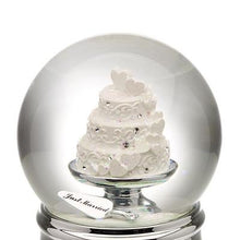 Load image into Gallery viewer, Musical Water Globe - Wedding Cake | Wedding cakes online | Wedding cakes online Canada | Wedding cakes online Winnipeg, | Online musical water globe, water globes online, wedding gifts online Winnipeg | Musical Water Globe - Wedding Cake | Musical water globe wedding cake | Wedding cake water globe | Musical wedding cake decoration | Wedding cake figurine with water globe | Musical water globe centerpiece | Wedding cake musical decoration
