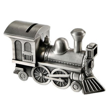 Load image into Gallery viewer, Pewtertone Train Money Bank | Money banks online | Piggy banks in winnipeg | Buy piggybanks online winnipeg
