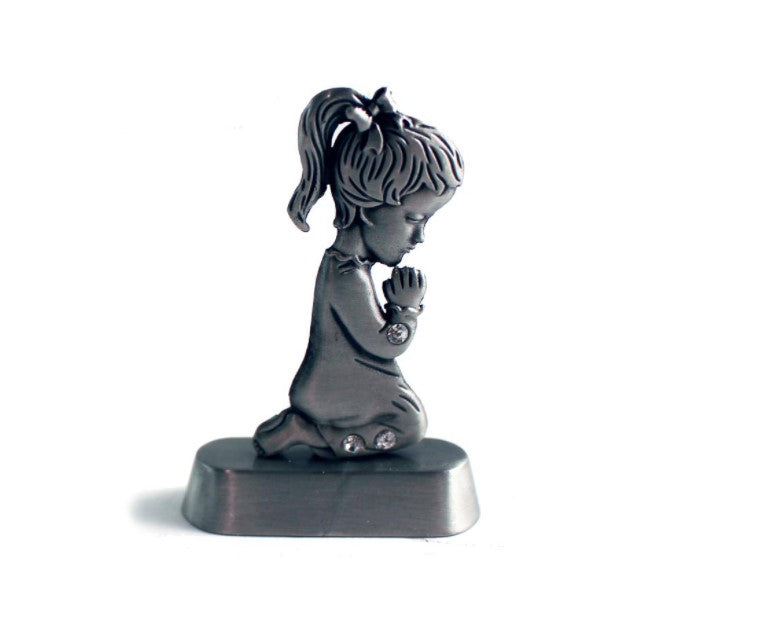 Praying Girl on Base Pewter