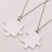 Load image into Gallery viewer, Couples Puzzle Necklace - Gifts for Couples - Valentines day Gifts - Buy Valentines day Gifts - But Necklaces online from Engraving Reimagined in Canada and USA.
