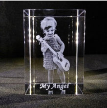 Load image into Gallery viewer, 3 D Crystal Rectangle Tall Photo cube
