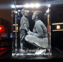 Load image into Gallery viewer, 3 D Crystal Rectangle Tall Photo cube
