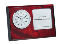 Load image into Gallery viewer, Rose Wood Desk Clock with Picture frame
