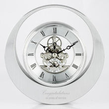 Load image into Gallery viewer, Round Silver Skeleton Clock

