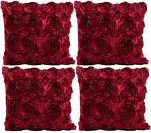 Load image into Gallery viewer, Silk and Satin Rose Pillow 16 x 16
