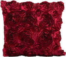 Load image into Gallery viewer, Silk and Satin Rose Pillow 16 x 16 for home decor gifts in Canada 
