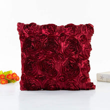Load image into Gallery viewer, Silk and Satin Rose Pillow 16 x 16 for home decor gifts in Canada 
