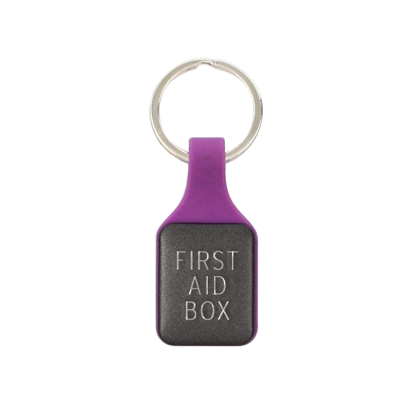 Square Keychain - Purple on Black