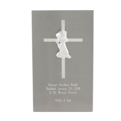 Stainless Steel Cross Plaque - Girl