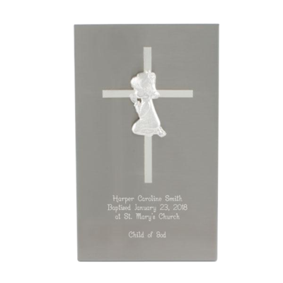 Stainless Steel Cross Plaque - Girl