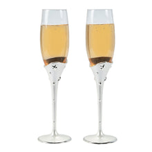 Load image into Gallery viewer, Silver Star Champagne Flute Set - champagne Flute Set - Buy online champagne set and glasses online in Canada and USA.

