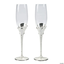Load image into Gallery viewer, Silver Star Champagne Flute Set - champagne Flute Set - Buy online champagne set and glasses online in Canada and USA.
