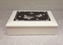 Load image into Gallery viewer, white butterfly trinket box
