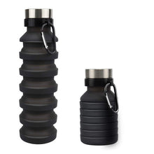 Load image into Gallery viewer, black silicone collapsible bottle 
