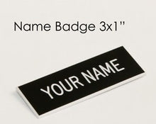 Load image into Gallery viewer, Black Name Tag with White Undertone
