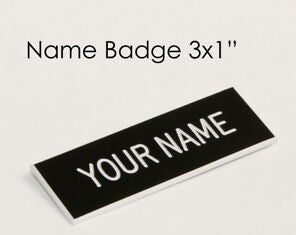 Black Name Tag with White Undertone
