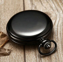 Load image into Gallery viewer, Black Pocket Watch- white face
