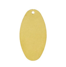 Load image into Gallery viewer, Oval Brass Plate 1 3/8&quot; x 2 1/2&quot;-one hole - Gold
