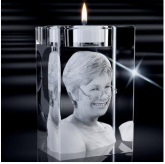 3 D Crystal photo candle