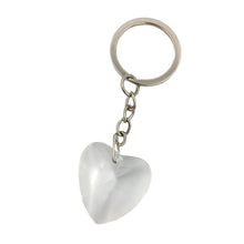 Load image into Gallery viewer, CHROME KEY CHAIN WITH CRYSTAL HEART

