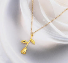 Load image into Gallery viewer, gold rose pendant jewelry 
