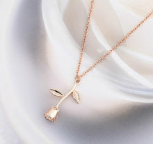 Load image into Gallery viewer, rose gold rose pendant jewelry
