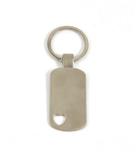 Load image into Gallery viewer, Dog Tag cut out heart keychain
