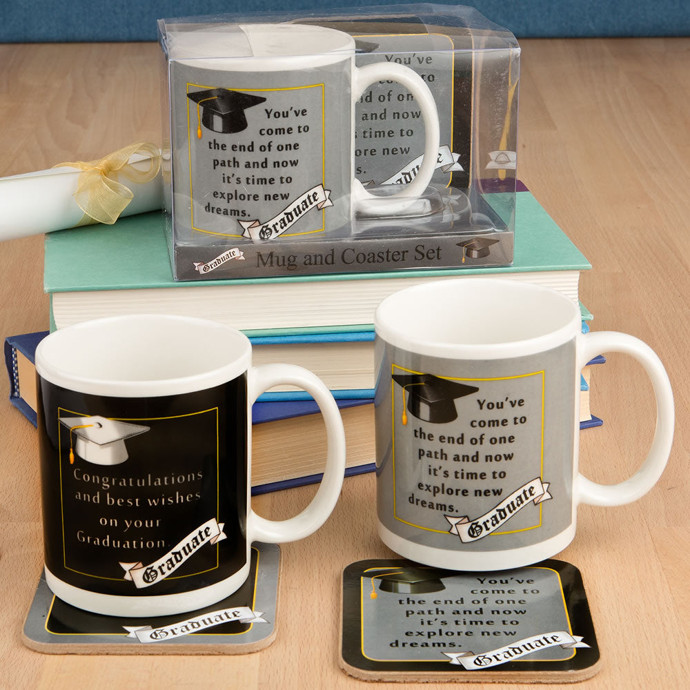 GRAD MUG & COASTER SET | Buy graduation gifts online in Calgary | Buy graduation gifts online in Canada | Online graduation gift set | Gifts buy online Calgary | Gift shop Calgary