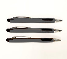 Load image into Gallery viewer, Thick Gun Metal Barrel Style Retractable Pens With Stylus- Black Ink
