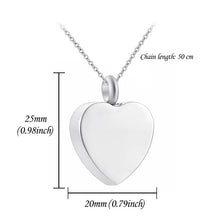 Load image into Gallery viewer, Heart Urn Necklace Ash with Funnel
