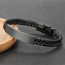 Load image into Gallery viewer, Woven Leather Rope Titanium Steel Bracelet
