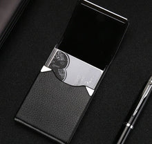 Load image into Gallery viewer, Black Leather Executive Business Card holder
