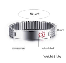 Load image into Gallery viewer, Medical Alert Stainless Steel Stretch Bracelet
