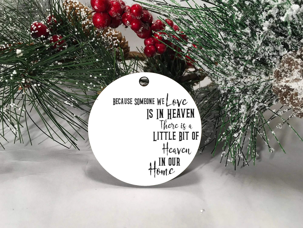 Customized Photo Memorial with Photo Christmas Ornament- Circle