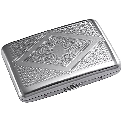 Victorian Diamond Metallic Silver Cigarette Case Holder