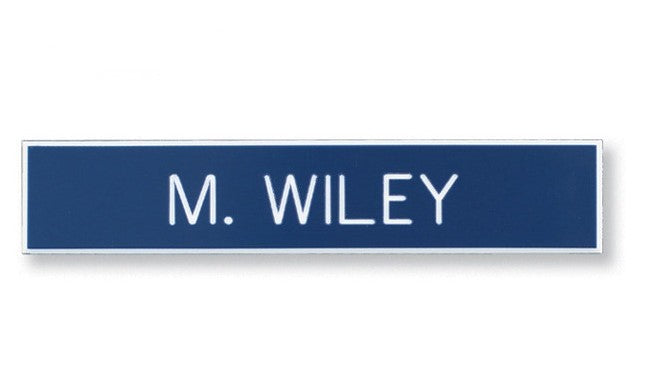 Military Style Name Tag with Double Post Bar Fastener-Navy