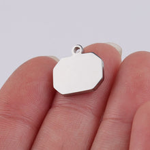 Load image into Gallery viewer, Silver Stainless Steel Octagon Metal Tag Mirror Polished
