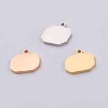 Load image into Gallery viewer, Silver Stainless Steel Octagon Metal Tag Mirror Polished
