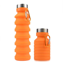 Load image into Gallery viewer, orange silicone collapsible bottle 

