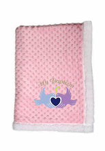 Load image into Gallery viewer, Customized -My Baptism Blanket- Blue and Lilac Doves
