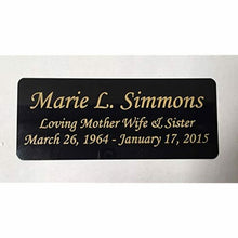 Load image into Gallery viewer, black plate with gold undertone name plate 
