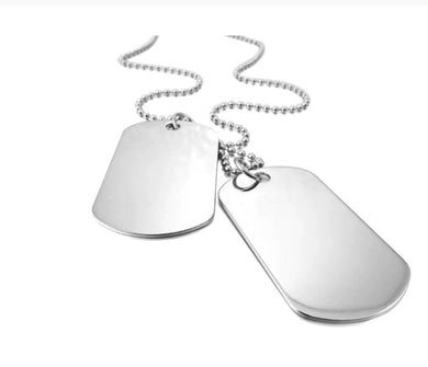 Shiny Military Dog Tag necklace | Dog necklace online | Dog necklace in Winnipeg | Online Dog necklace in Canada