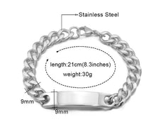 Load image into Gallery viewer, Men&#39;s Stainless Steel ID Chain ID Bracelet
