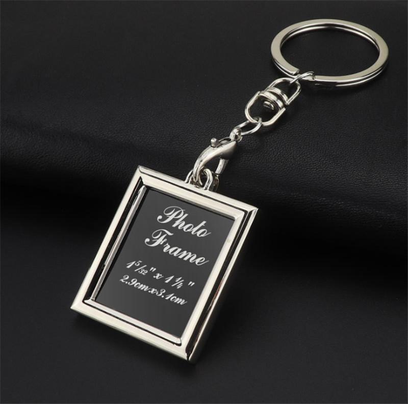Silver Photo Key Chain-large Square