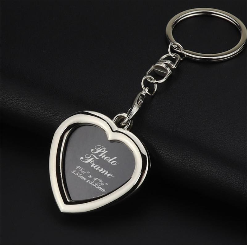 Silver Photo Key Chain- Heart