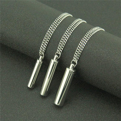 Stainless steel cylinder ash pendant